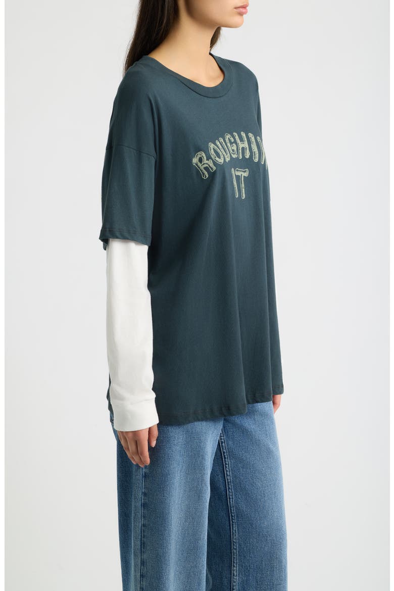 Roughin It Graphic Two-Fer Tee, Alternate, color, VINTAGE BLACK COMBO
