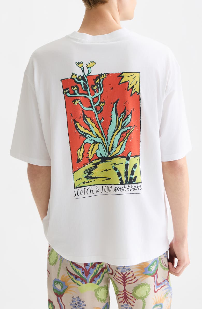 Scotch & Soda Loose Fit Cotton Graphic T-Shirt, Alternate, color, Bright White