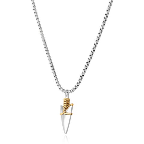 Brass Two Tone Arrowhead Necklace