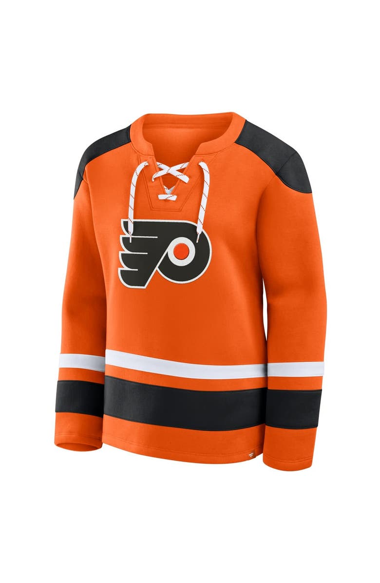FANATICS Women's Fanatics  Orange Philadelphia Flyers Icing Long Sleeve Lace Up Sweatshirt, Alternate, color, 