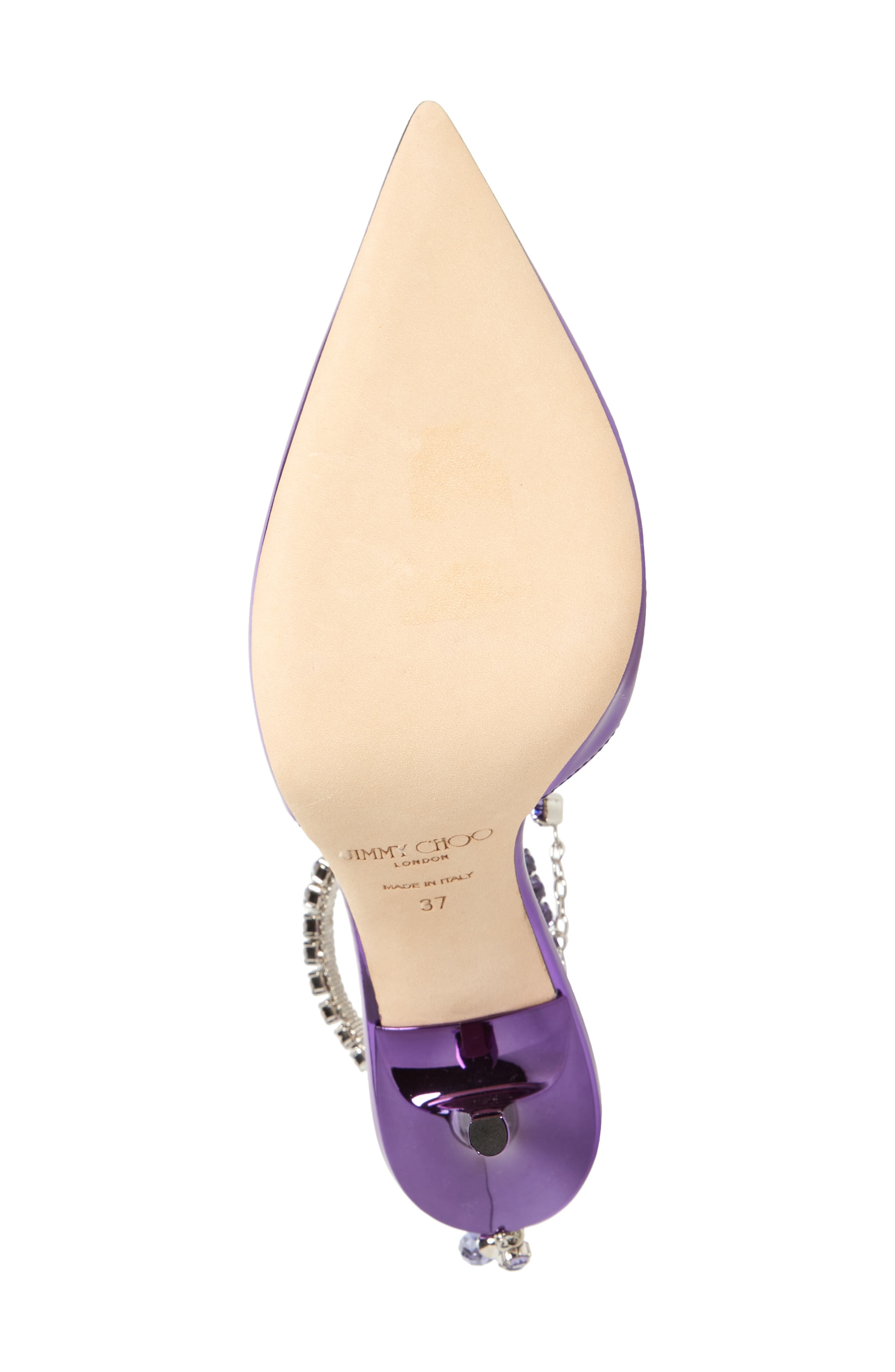 Jimmy Choo Saeda Crystal Ankle Strap Pointed Toe Pump, Alternate, color, 