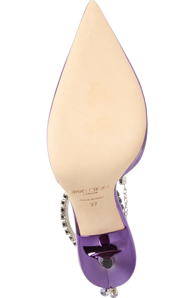 Jimmy Choo Saeda Crystal Ankle Strap Pointed Toe Pump, Alternate, color,