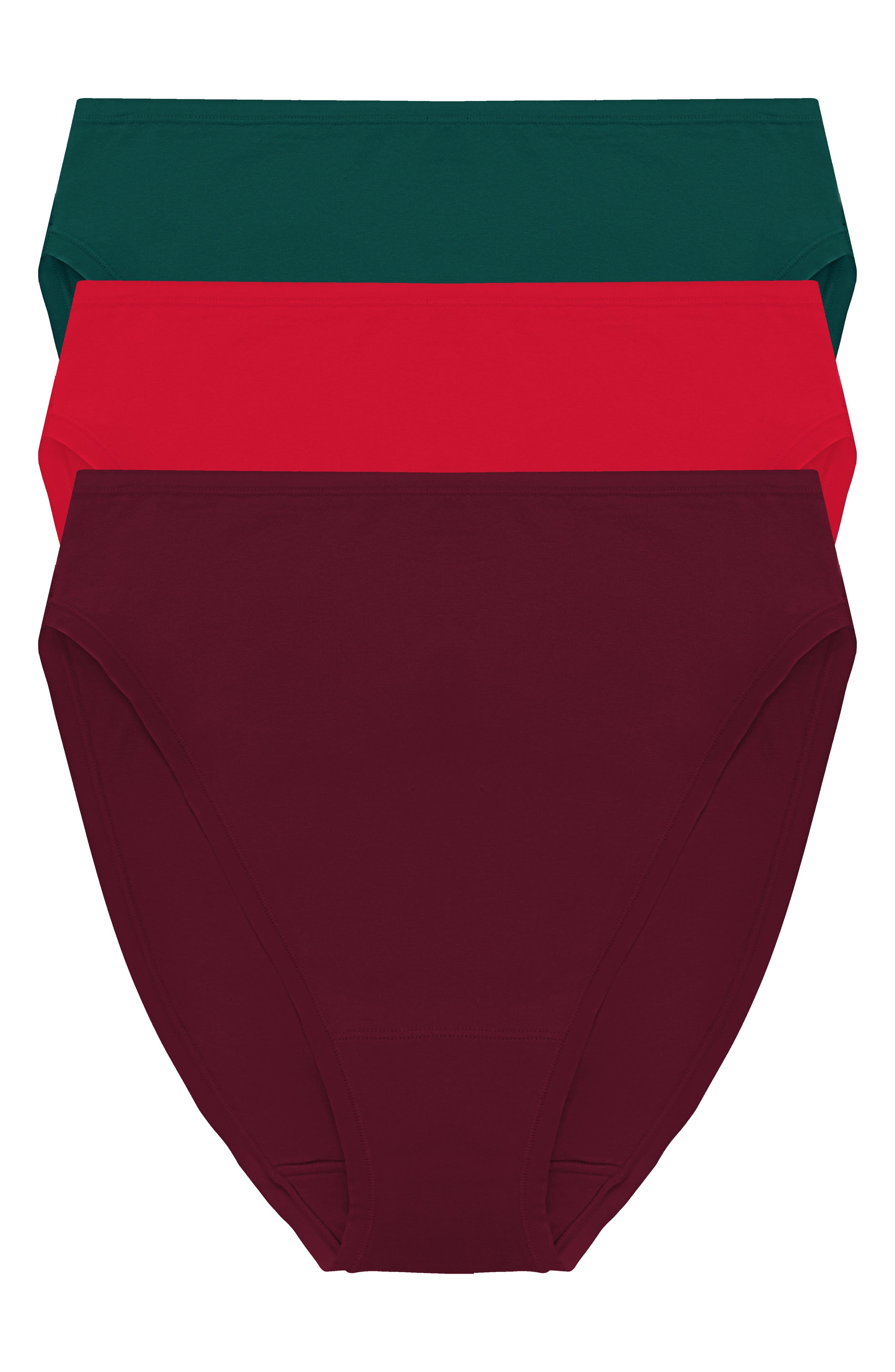 Natori Bliss Bare Assorted 3-Pack Stretch Cotton High Waist Briefs