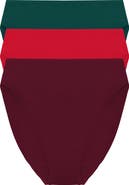 Natori Bliss Bare Assorted 3-Pack Stretch Cotton High Waist Briefs