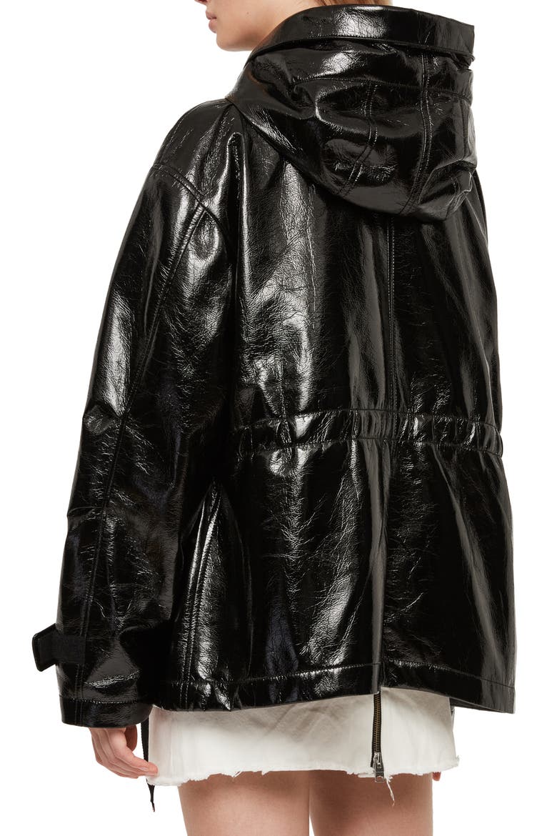 Kelsey Nya Faux Leather Jacket, Alternate, color, SHINY BLACK