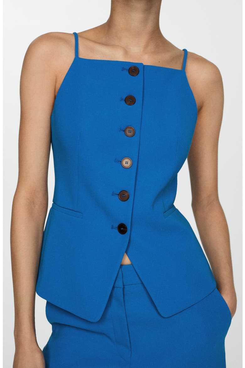 Button-Front Top, Alternate, color, BLUE