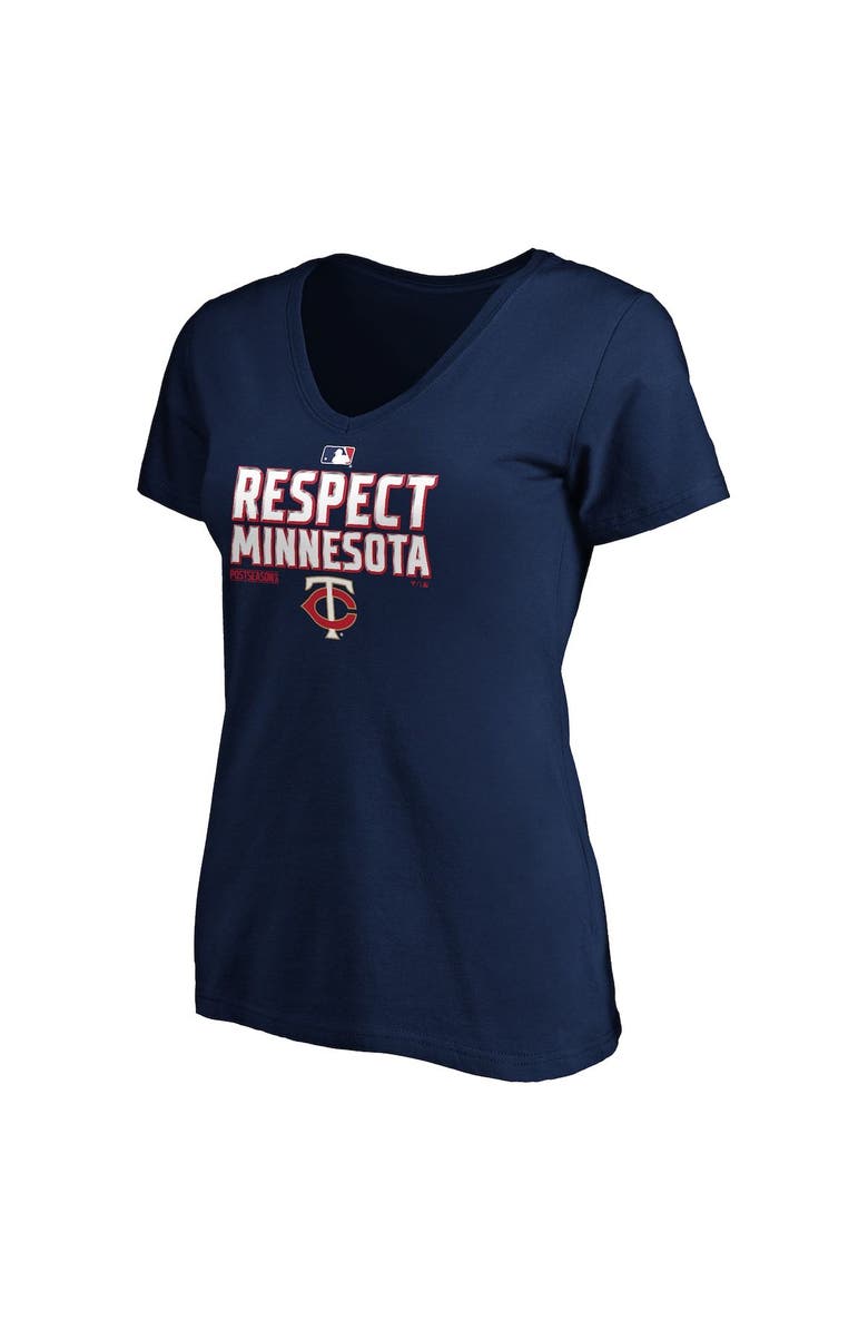 FANATICS Women's Fanatics Branded Navy Minnesota Twins 2020 Postseason Locker Room V-Neck T-Shirt, Alternate, color, 