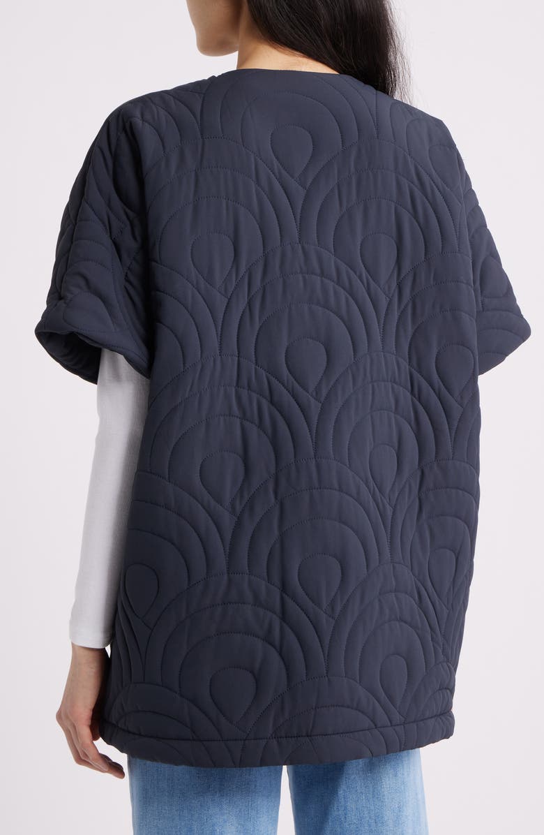 Ilse Jacobsen Blossom Short Sleeve Quilted Cape, Alternate, color, Dark Indigo