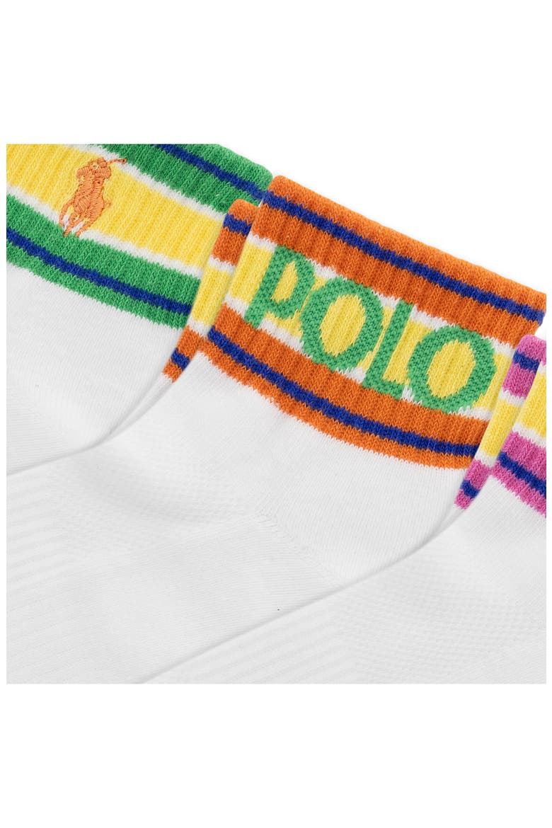 Assorted 3-Pack Cuff Stripe Ankle Socks, Alternate, color, BRIGHTS