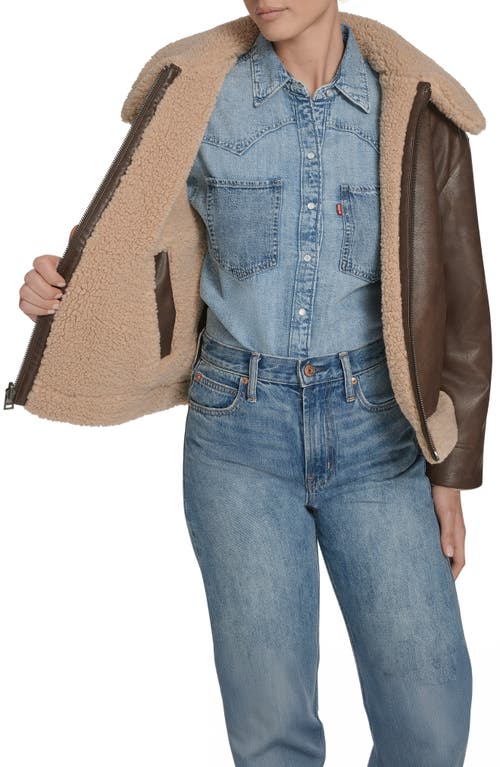 Levi's Reversible Faux Leather & Faux Shearling Jacket In Brown