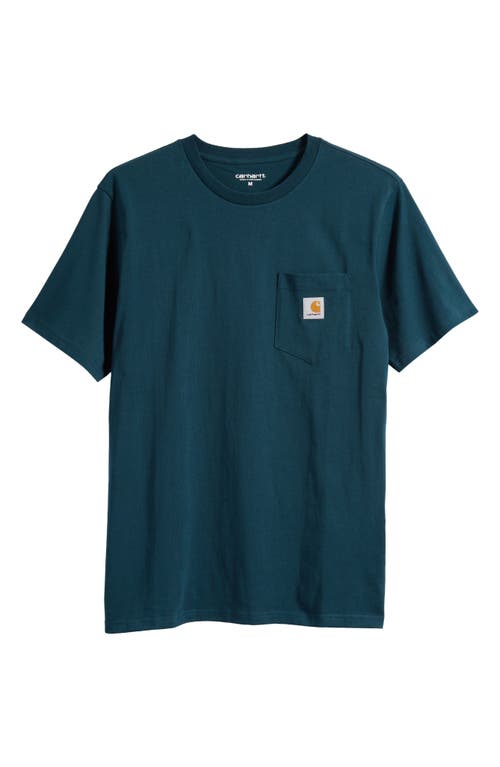 Carhartt Work In Progress Logo Pocket T-shirt In Blue
