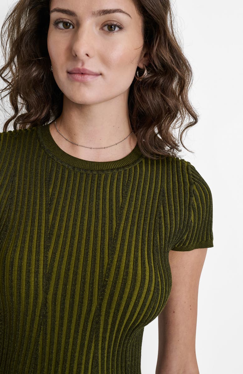 DKNY Transfer Stitch Short Sleeve Sweater, Alternate, color, 