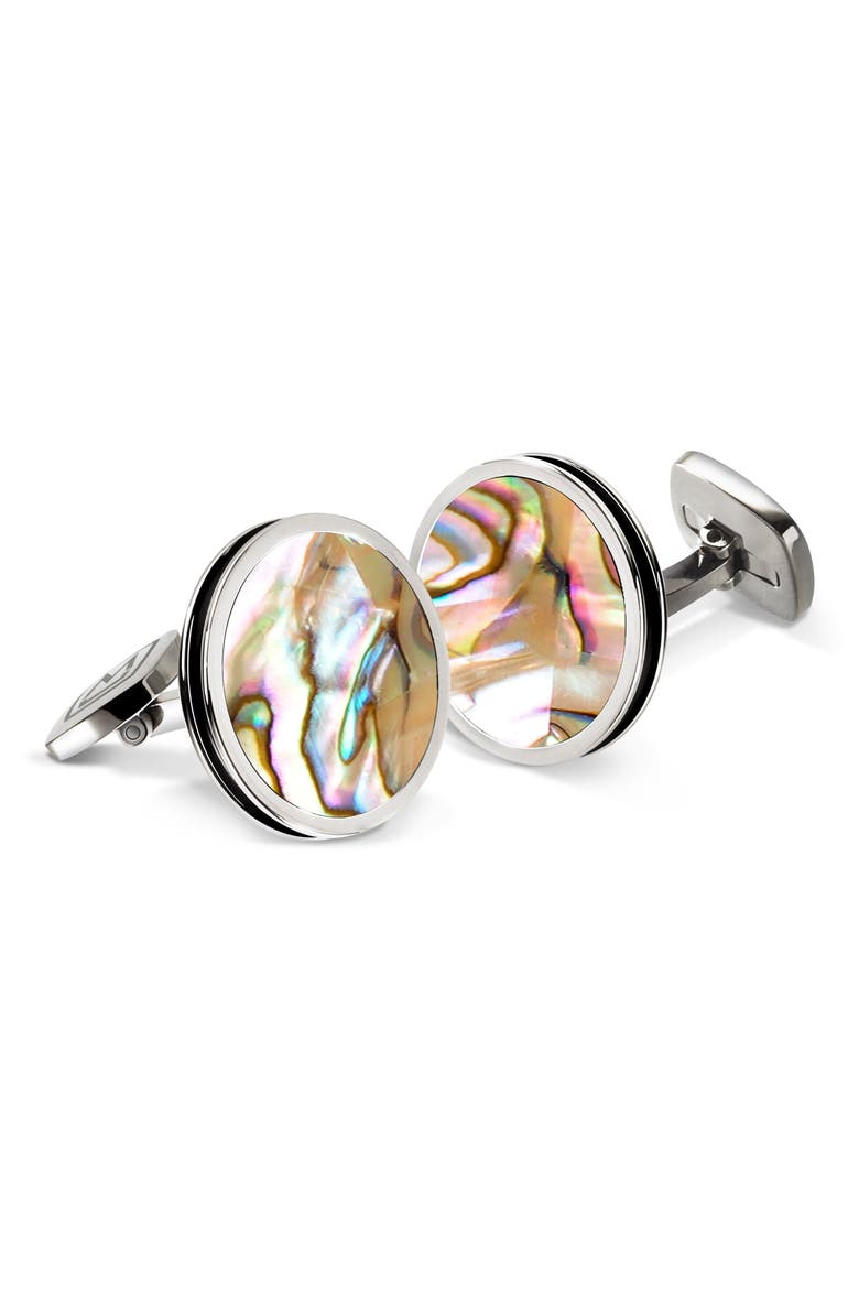 Abalone Cuff Links, Main, color, YELLOW