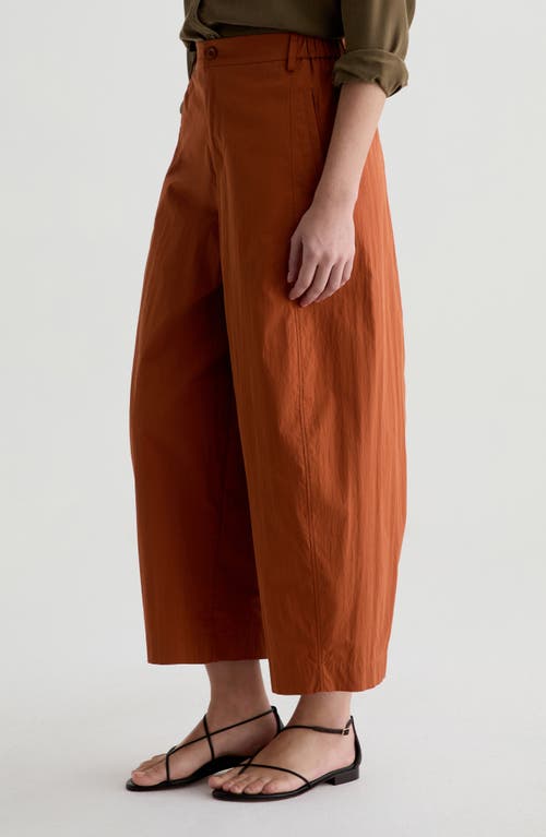 Ag Jasmin Relaxed High Waist Ankle Barrel Leg Pants In Orange