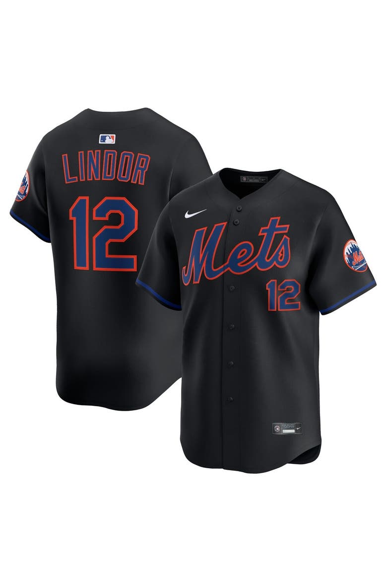 Men's Nike Francisco Lindor Black New York Mets Alternate Limited Jersey, Alternate, color, Black