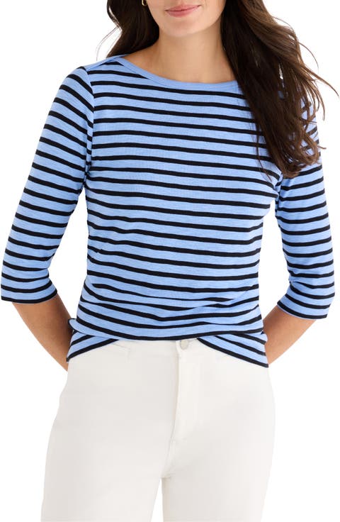 Stripe Boat Neck T-Shirt (Regular & Petite)