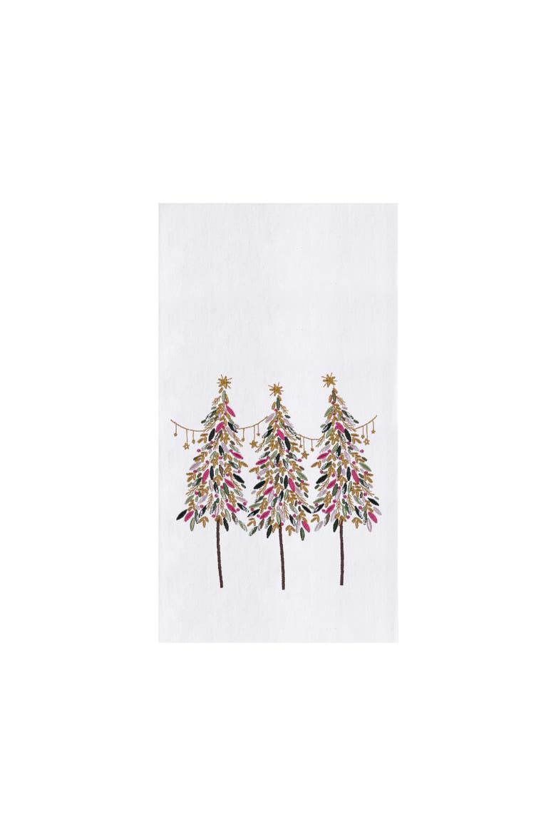 Woodland Festive Pine Tales Embellished Holiday Towel, Main, color, Gold
