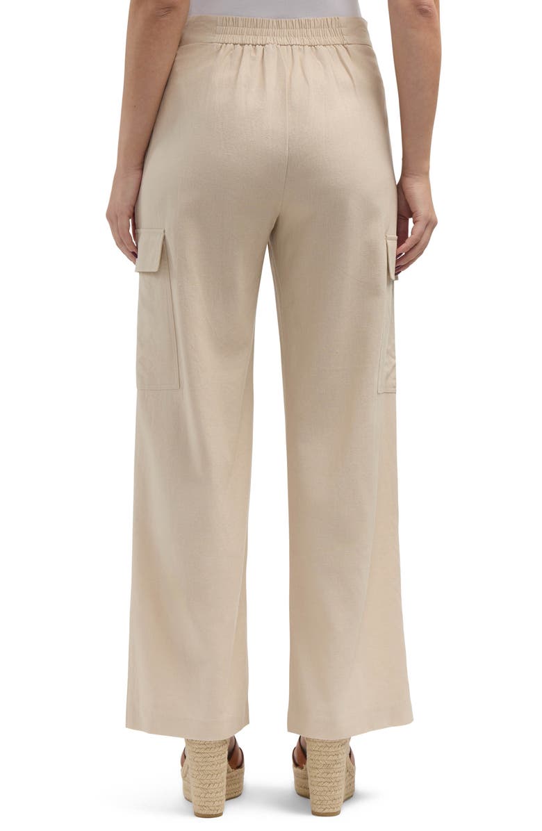 Ellen Tracy Wide Leg Linen Blend Cargo Pants, Alternate, color,