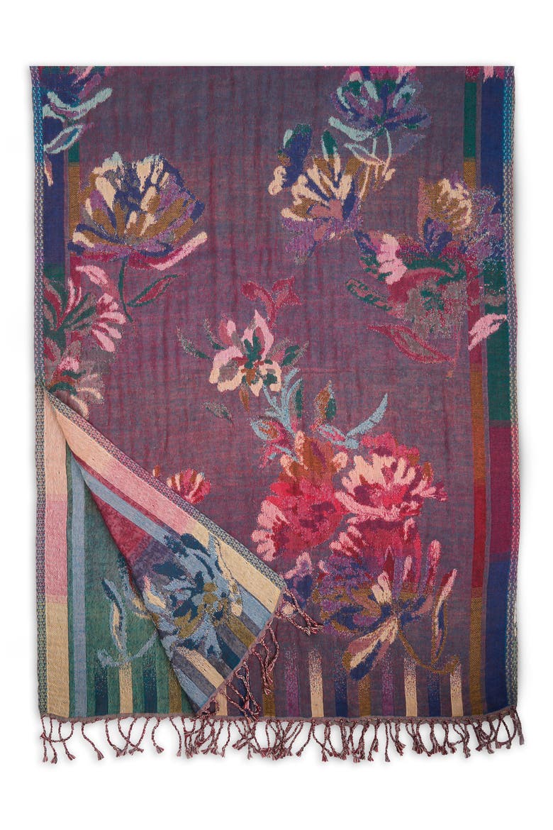 Floral Fringe Scarf, Alternate, color, FLORAL MULTI