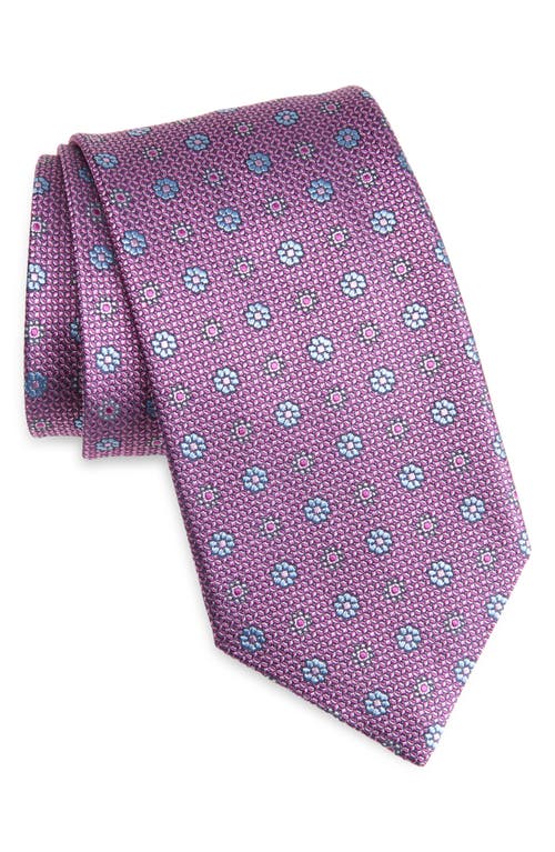 David Donahue Neat Silk Tie in Pink 