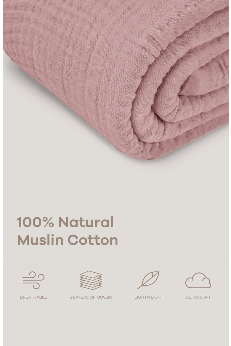 Adult Muslin Blanket, Alternate, color, Mauve