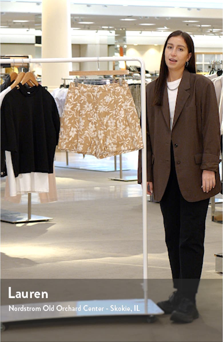 Ivy Print Linen Blend Shorts, sales video thumbnail