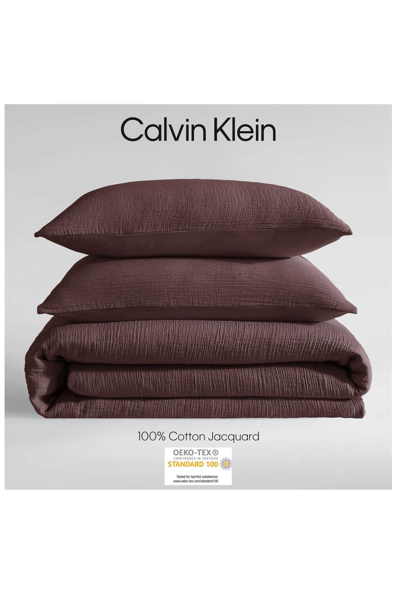 Washed Texture Duvet Cover & Shams Set, Alternate, color, DARK BROWN