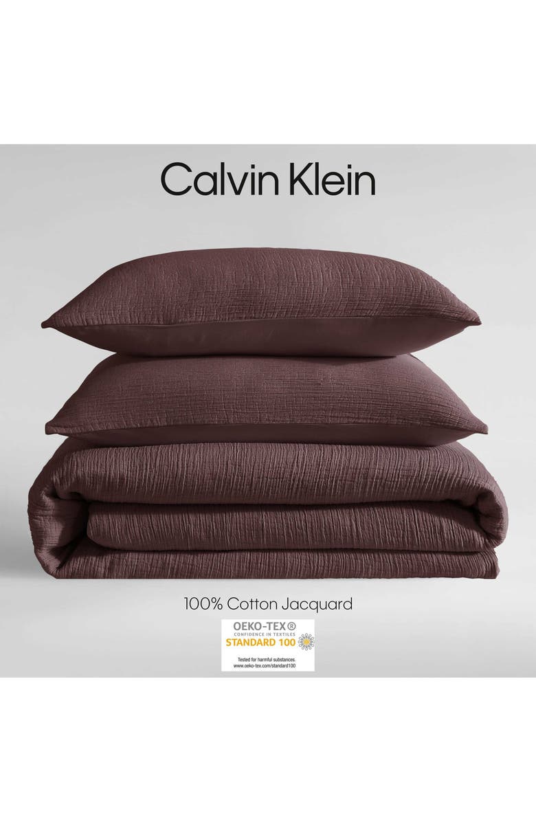 Calvin Klein Washed Texture Duvet Cover & Shams Set, Alternate, color, Dark Brown