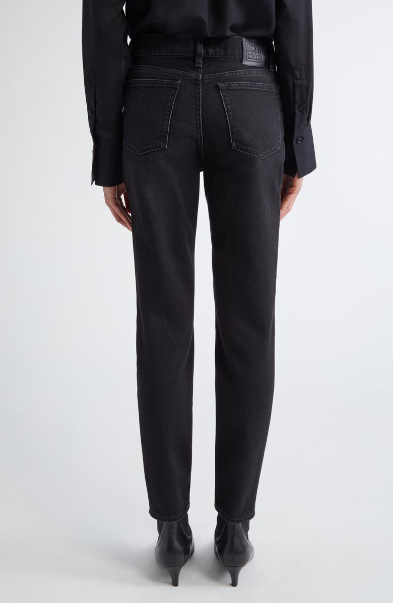 TOTEME Low Rise Tapered Leg Jeans, Alternate, color, Faded Black