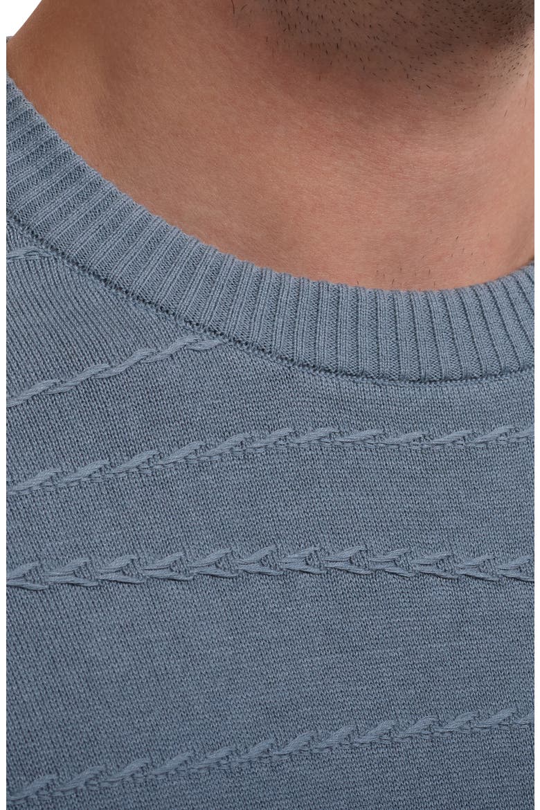 Textured Cotton & Silk Crewneck Sweater, Alternate, color, SHARK