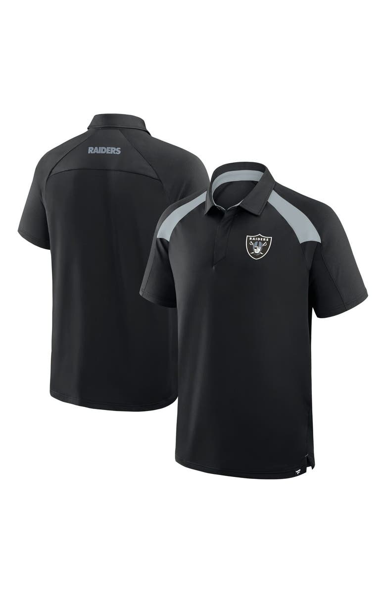 FANATICS Men's Fanatics Black Las Vegas Raiders Back Around Raglan Polo, Alternate, color, 
