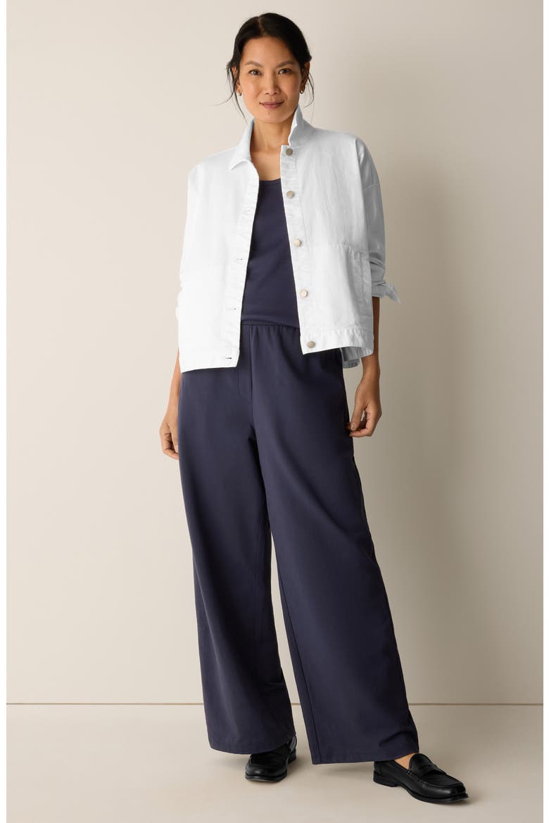 High Waist Stretch Organic Wide Leg Pants, Alternate, color, INK