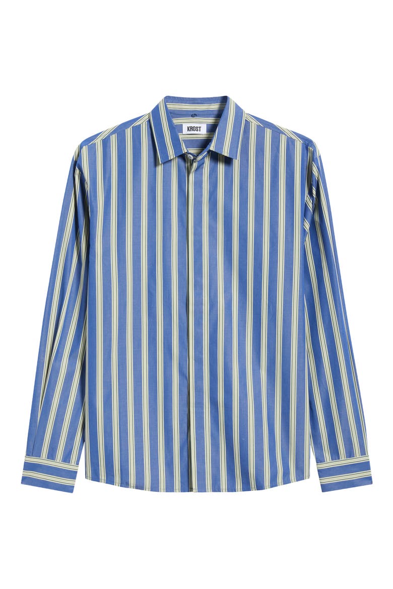 Jordan Stripe Cotton Button-Up Shirt, Main, color, BEACON BLUE