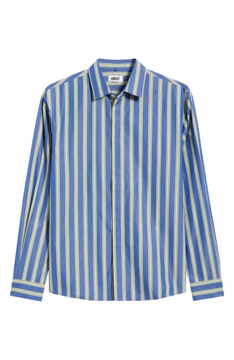 Jordan Stripe Cotton Button-Up Shirt