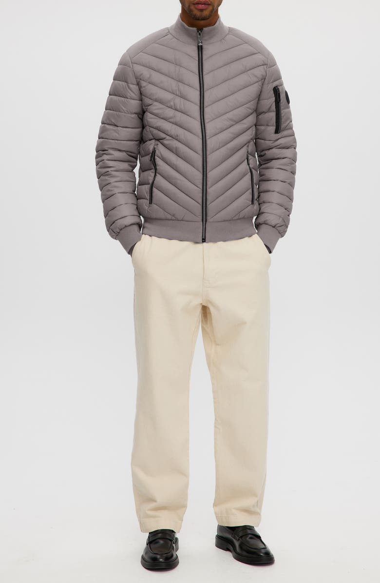 Noize Alex Chevron Quilted Puffer Jacket, Alternate, color, Grey