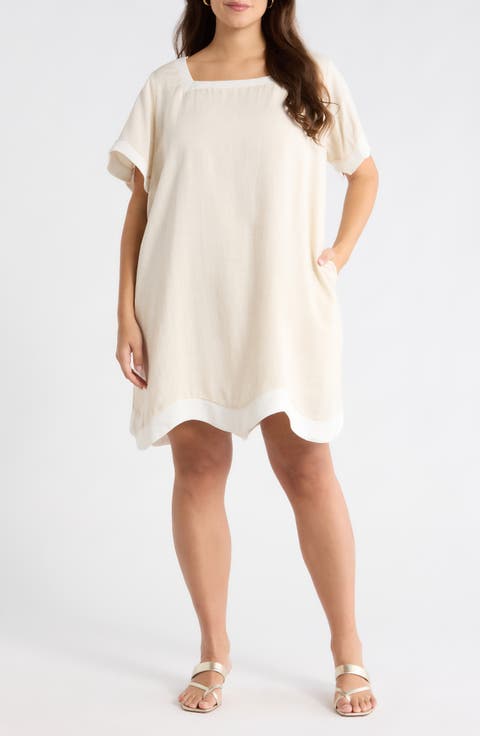 Gizelle Scallop Shift Minidress (Plus)