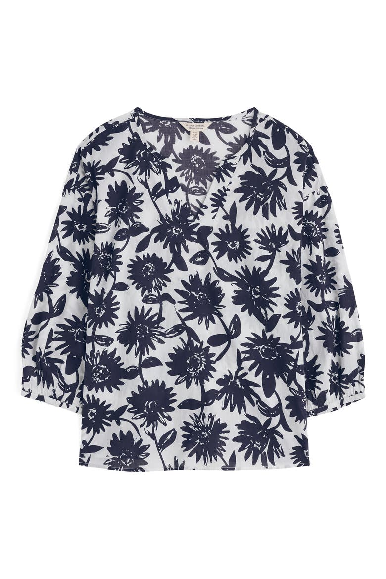 Streamlet Floral Organic Cotton Swing Top, Alternate, color, DAISY SHADOW CHALK
