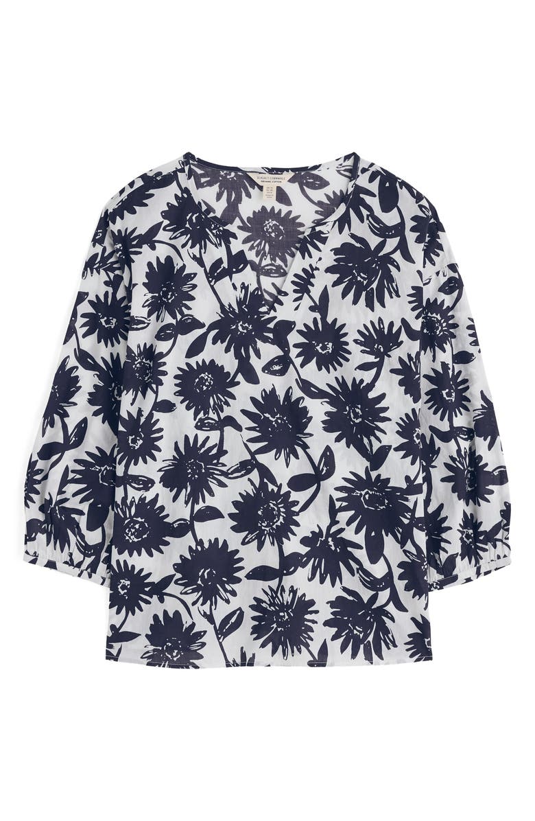 Seasalt Cornwall Streamlet Floral Organic Cotton Swing Top, Alternate, color, Daisy Shadow Chalk