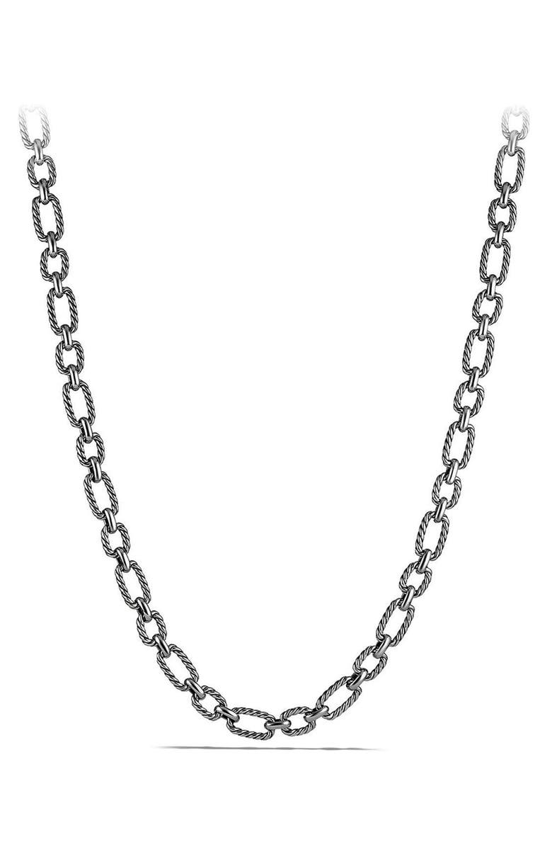 David Yurman Cushion Link Chain Necklace with Blue Sapphires, Alternate, color, 