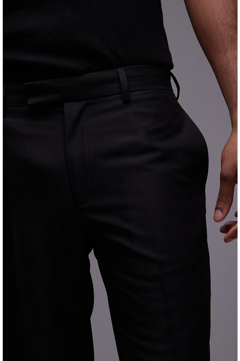 Skinny Fit Textured Dress Pants, Alternate, color, BLACK