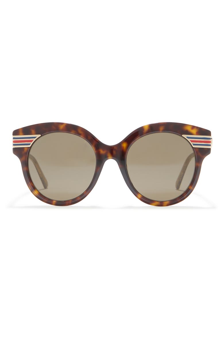 52mm Round Sunglasses, Main, color, HAVANA/TRN