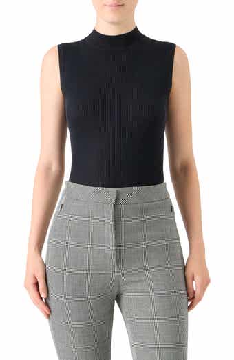 Rib Silk & Cotton Sleeveless Sweater