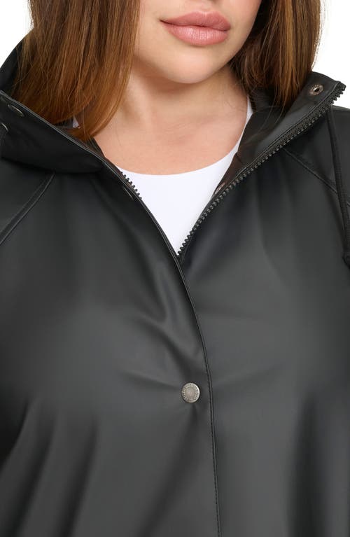 Levi's Water Resistant Hooded Raincoat In Black