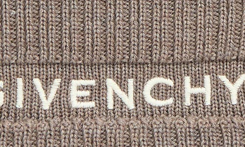 Givenchy Logo Cuffed Wool Beanie In Brown