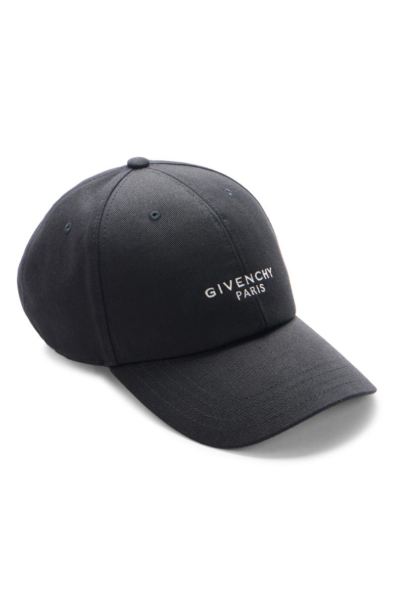 Givenchy Embroidered Logo Adjustable Baseball Cap, Main, color, Black