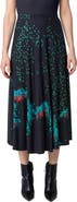Akris punto Butterfly Print A-Line Midi Skirt
