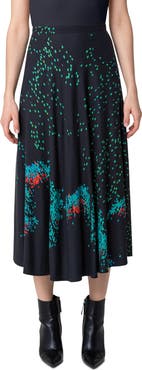Akris punto Butterfly Print A-Line Midi Skirt