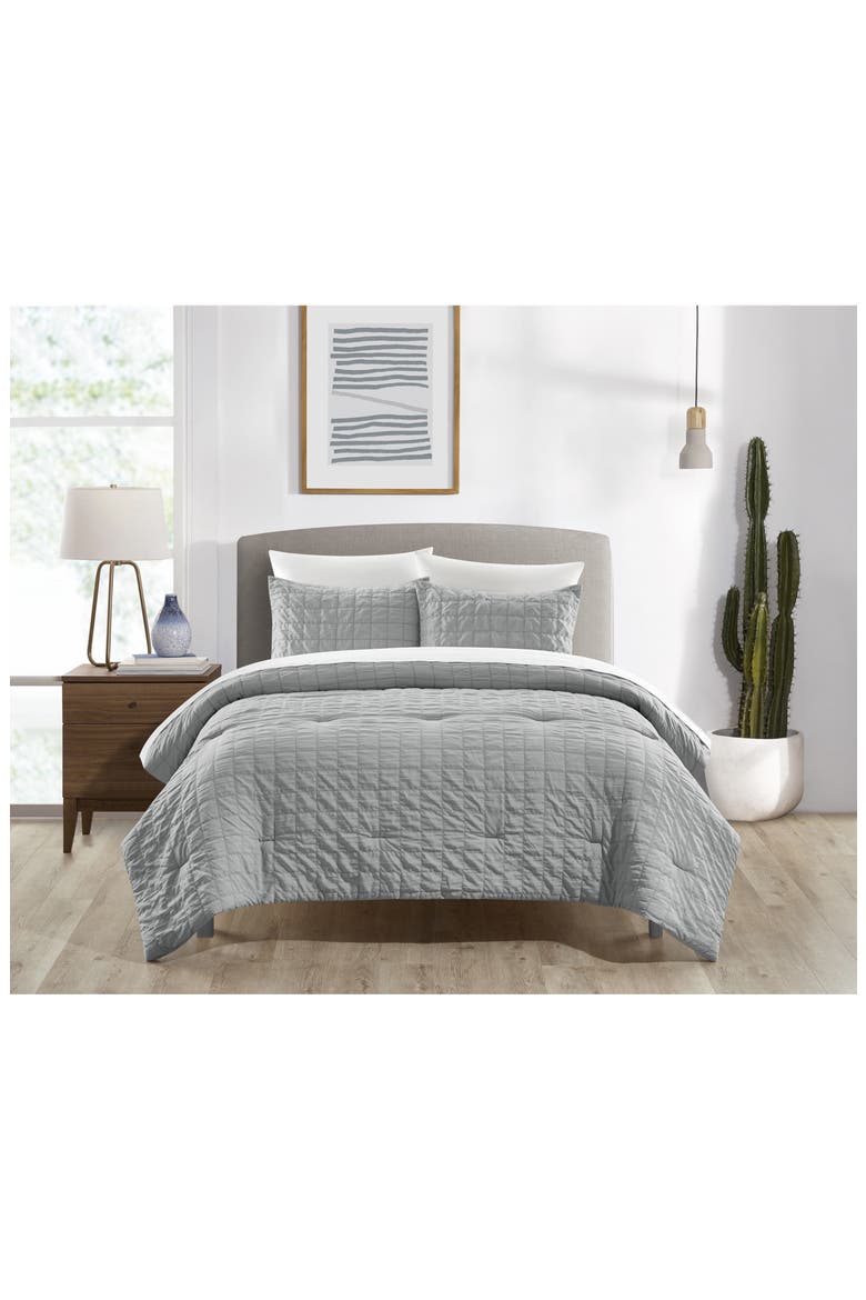 Jessa Washed Garment Dyed 5-Piece Comforter Set - Twin Size, Main, color, GREY