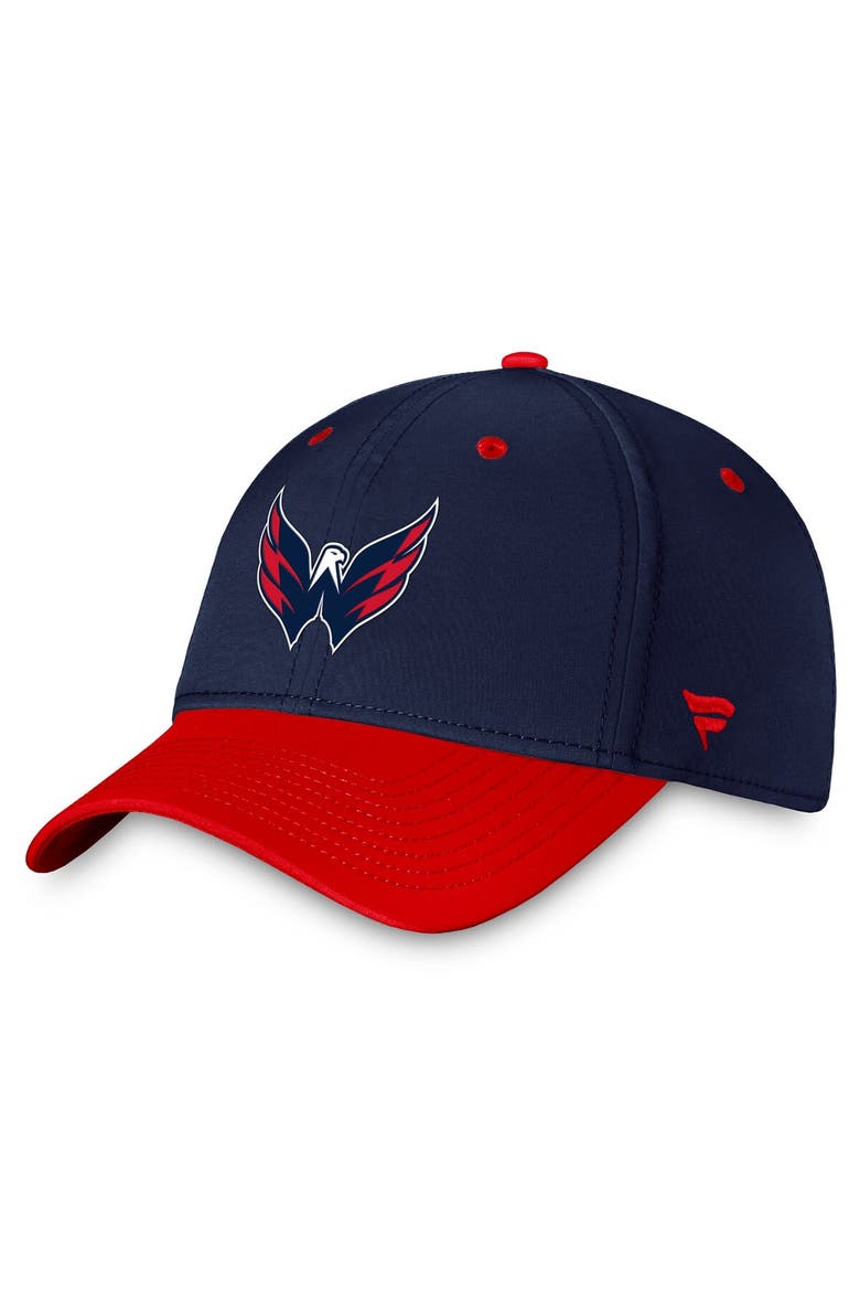 Men's Fanatics Branded  Navy/Red Washington Capitals Authentic Pro Rink Two-Tone Flex Hat, Main, color, Navy