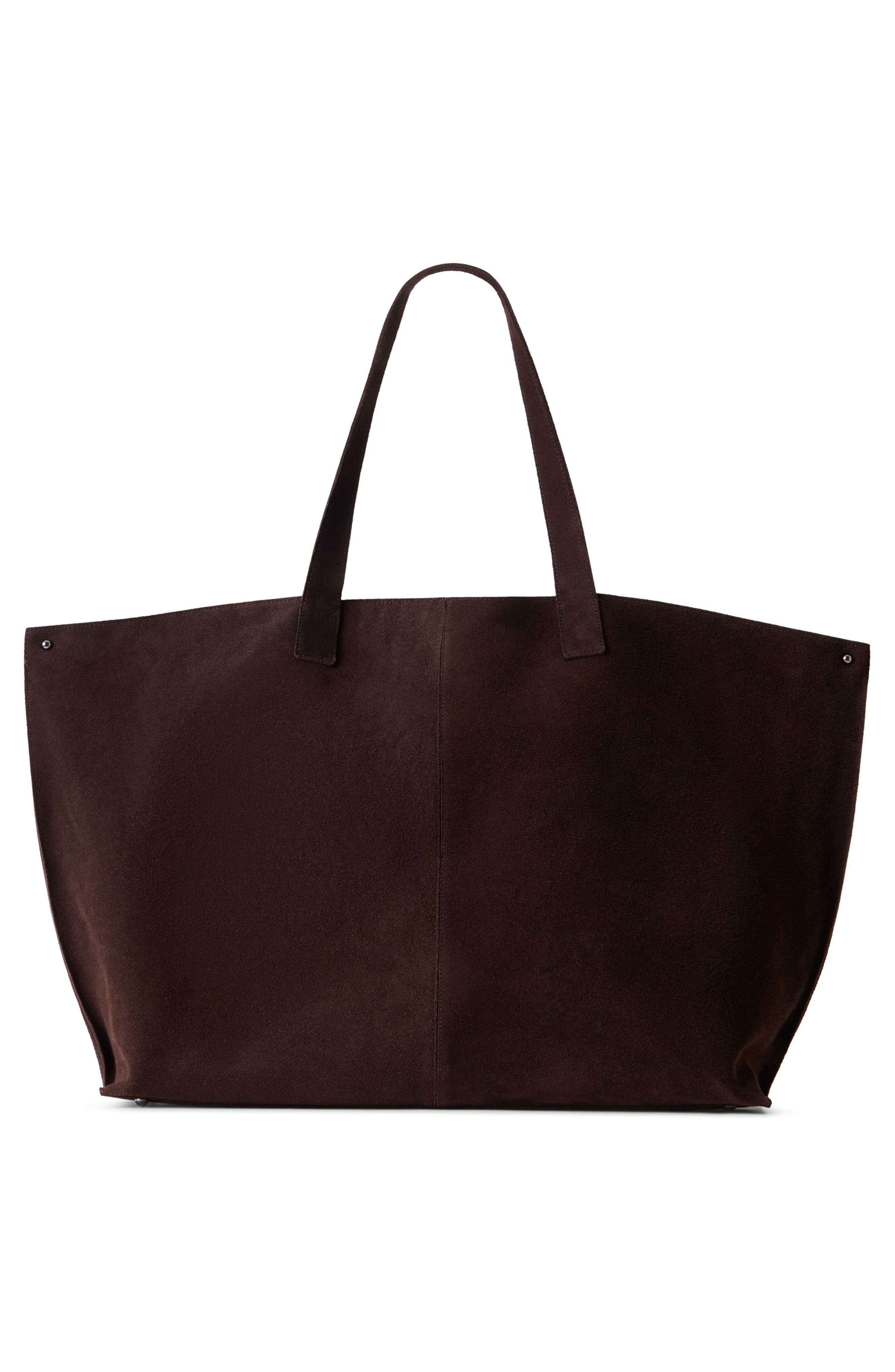 Medium AI Suede Convertible Shoulder Tote, Alternate, color, MOCCA